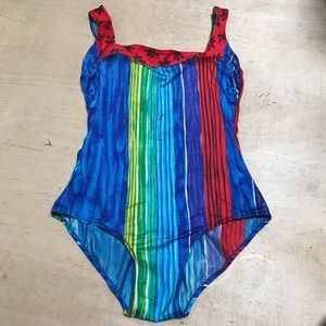 Vintage Gottex One Piece Swimsuit Size 14 Multicolored